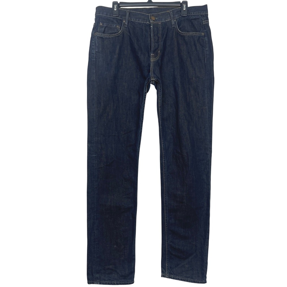 AllSaints Iggy Slim Fit Denim Jeans Button Fly 34x34 Indigo Straight Leg MPH805